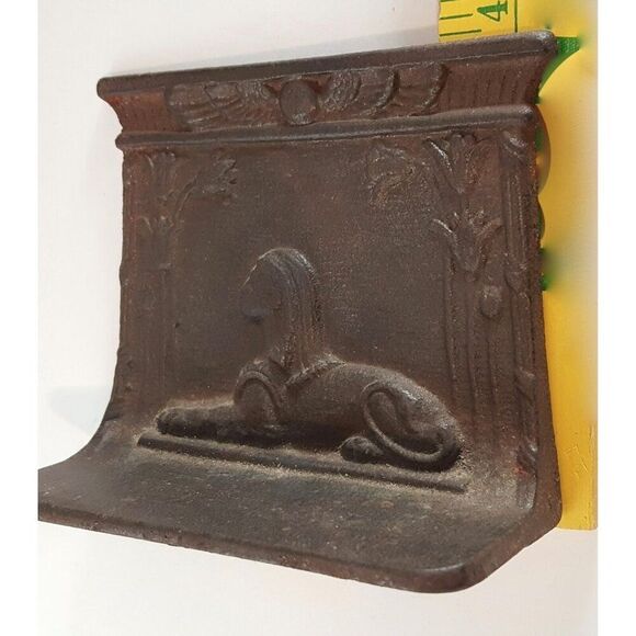 Antique Art Deco King Tut Sphinx 1920'S Polychrome Cast Iron Bookends Egyptian - Picture 6 of 6